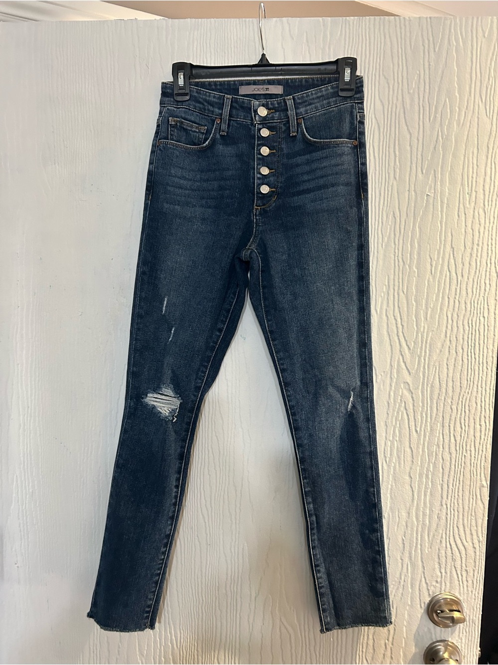 Joes High-Rise Button-Fly Dark Blue Skinny Jeans